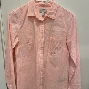 Jcrew button up pink striped shirt